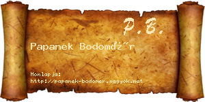Papanek Bodomér névjegykártya
